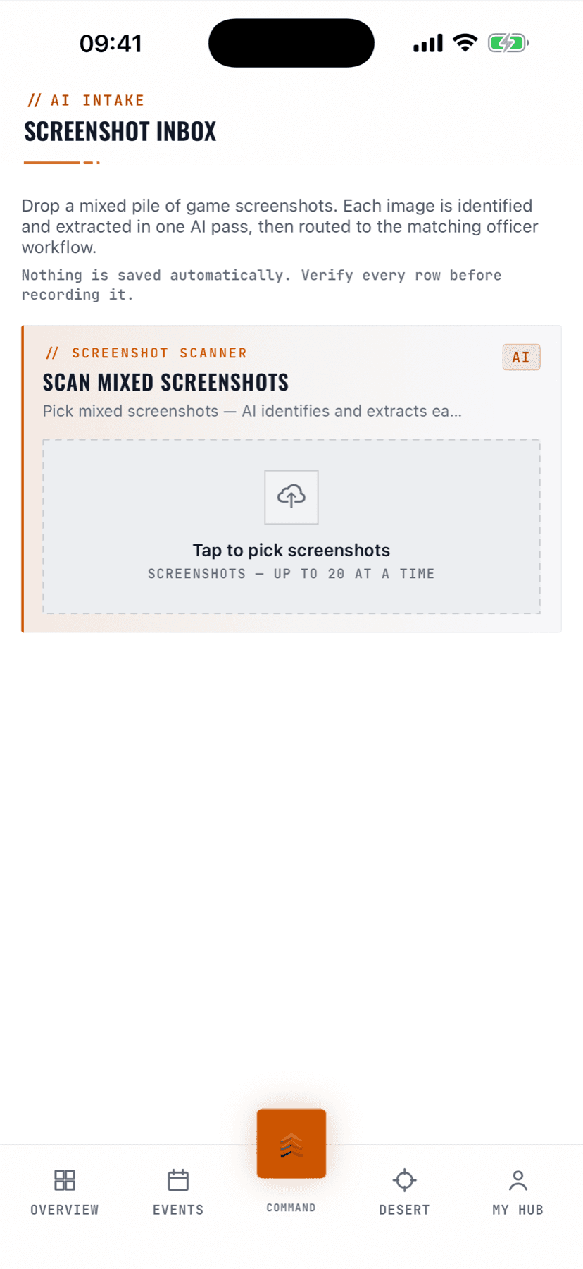Last Command native iPhone AI Screenshot Inbox