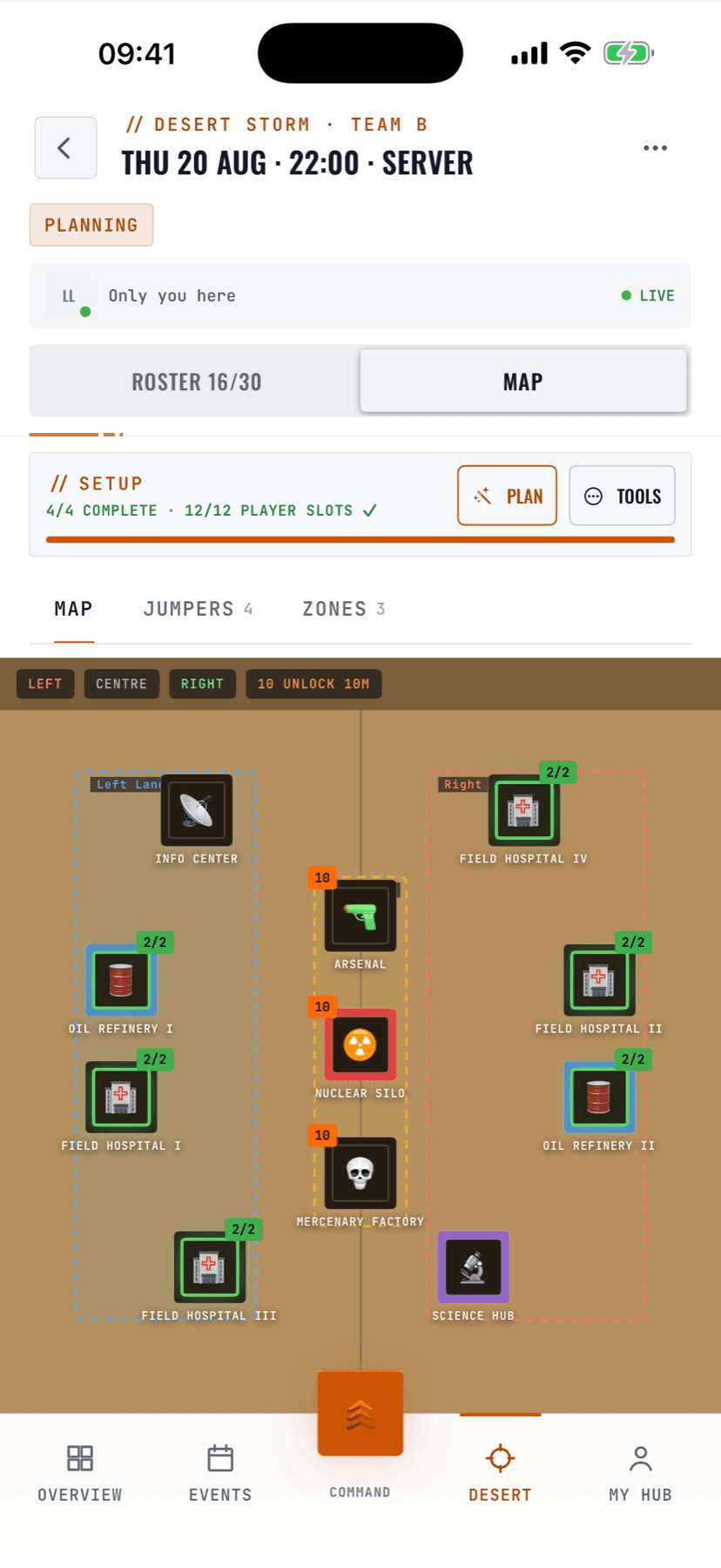 Last Command native iPhone Desert Storm battlefield planner